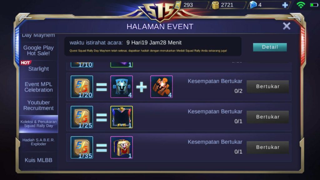 Mobile Legends: Event Squad Rally Day 515 Sudah Tersedia