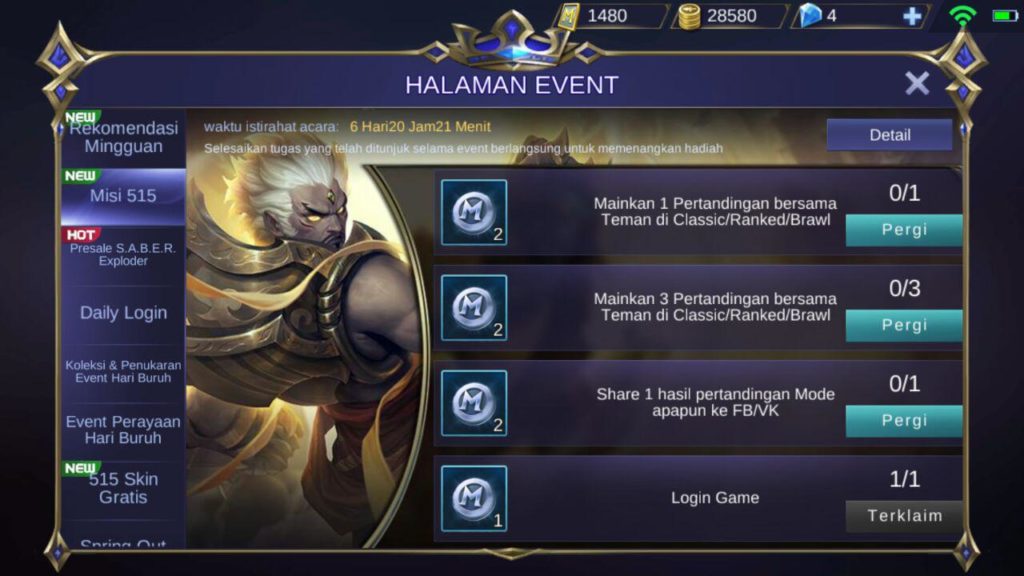 Mobile Legends: Event Utama 515 Bakal Dimulai 1 Hari Lagi?